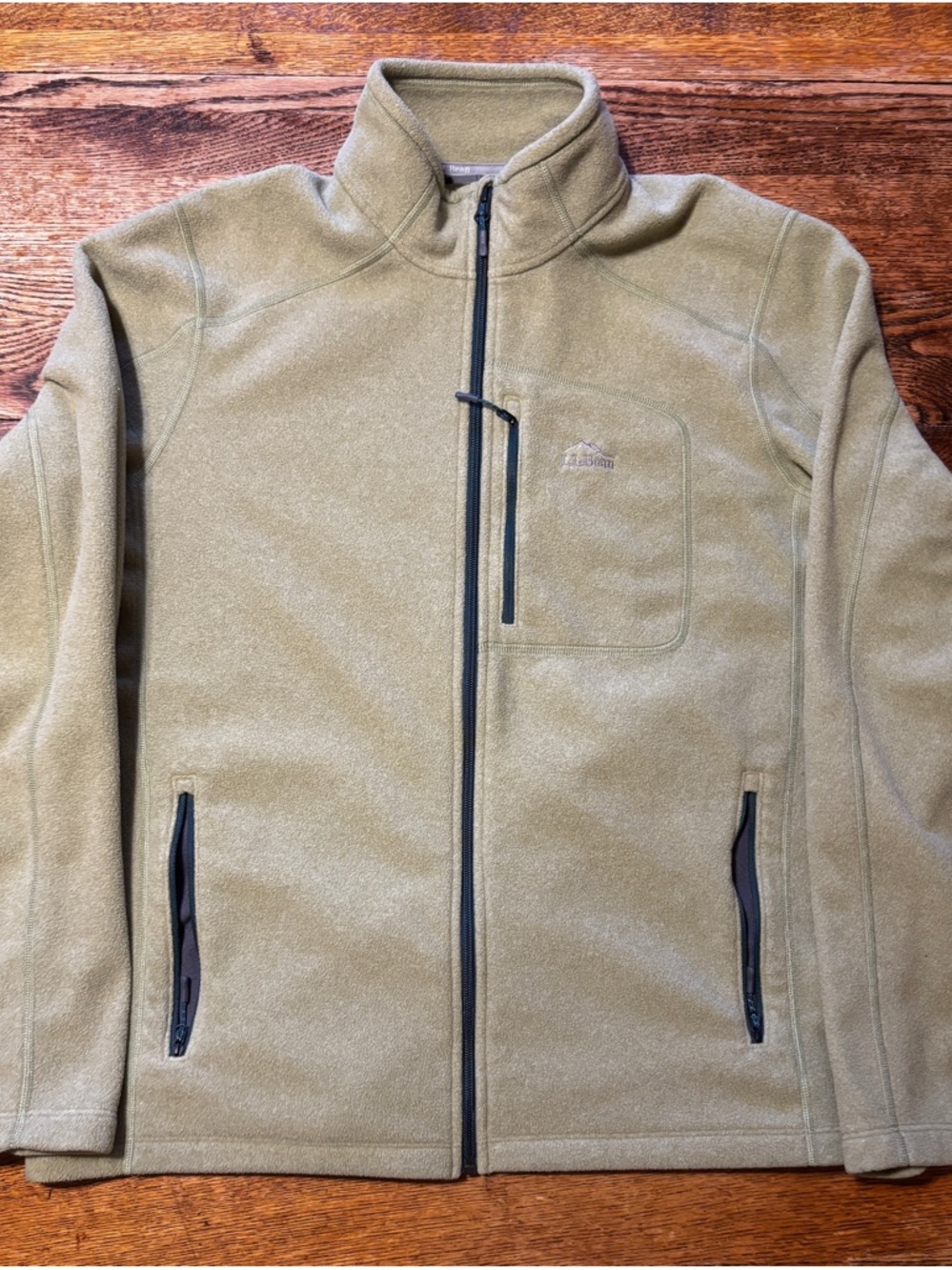 Men's L.L. Bean Olive Fleece Full-Zip Jacket